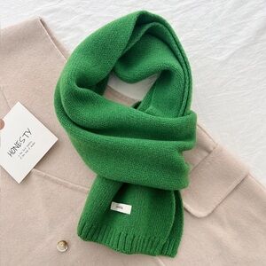 Vibrant Green Knit Scarf